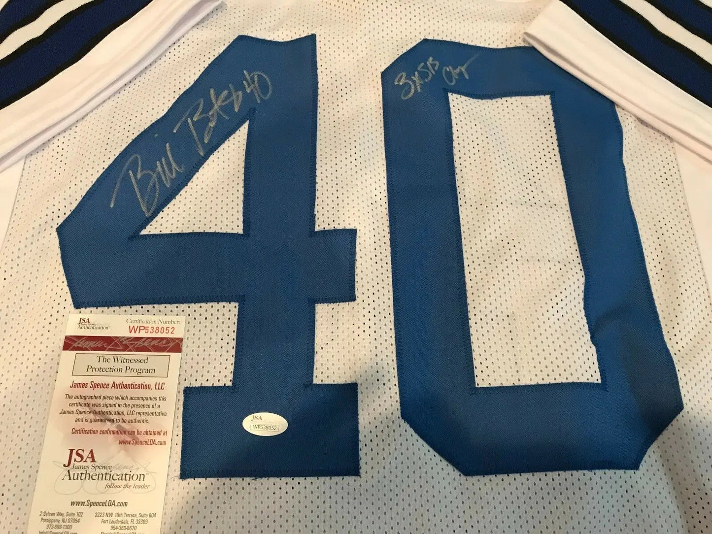 MVP Authentics Bill Bates Autographed Signed Inscribed Dallas Cowboys Jersey Jsa  Coa 108 sports jersey framing , jersey framing