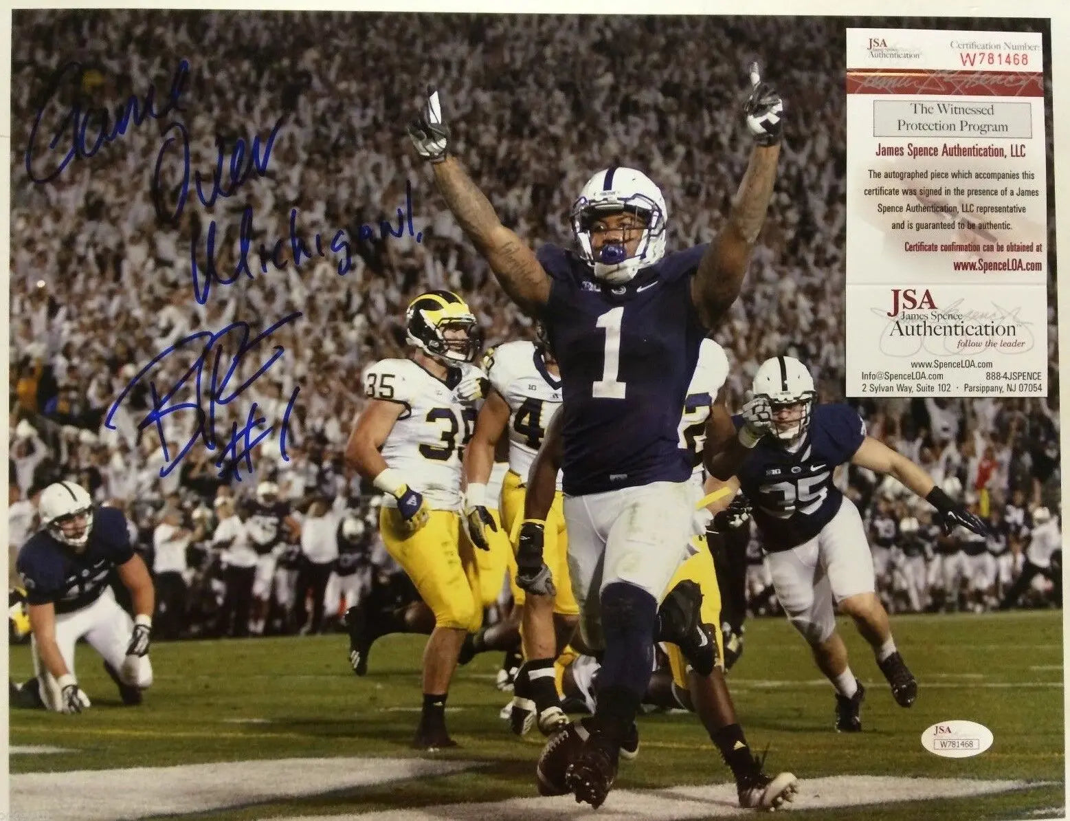 MVP Authentics Bill Belton Autographed Signed Inscribed Penn State 11X14 Photo Jsa  Coa 72 sports jersey framing , jersey framing