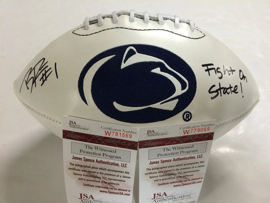 MVP Authentics Bill Belton, Zach Zwinak Signed Inscribed Penn State Logo Football Jsa  Coa 117 sports jersey framing , jersey framing