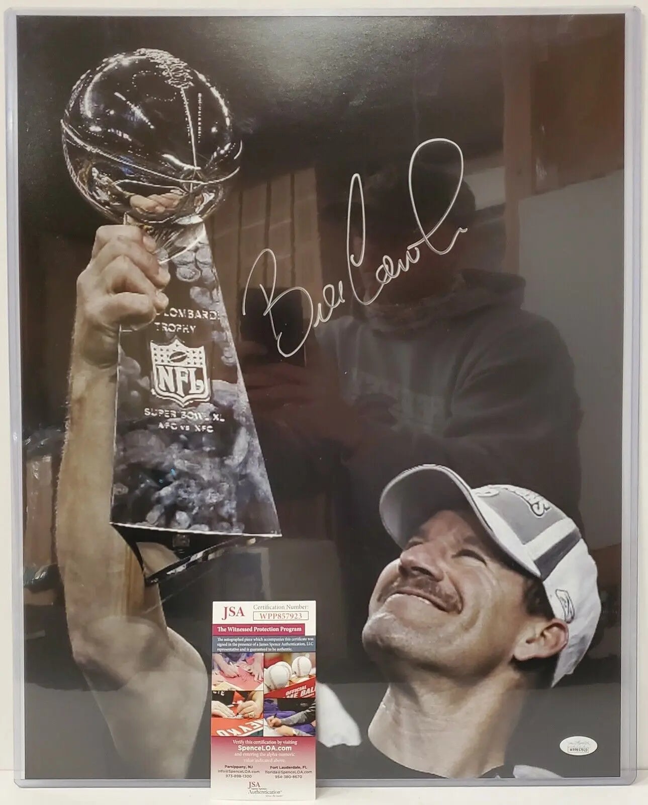 MVP Authentics Bill Cowher Autographed Signed Pittsburgh Steelers 16X20 Photo Jsa  Coa 170.10 sports jersey framing , jersey framing