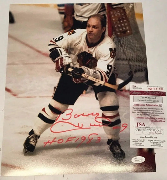 MVP Authentics Bobby Hull Autographed Signed Inscribed Chicago Blackhawks 11X14 Photo Jsa Coa 126 sports jersey framing , jersey framing