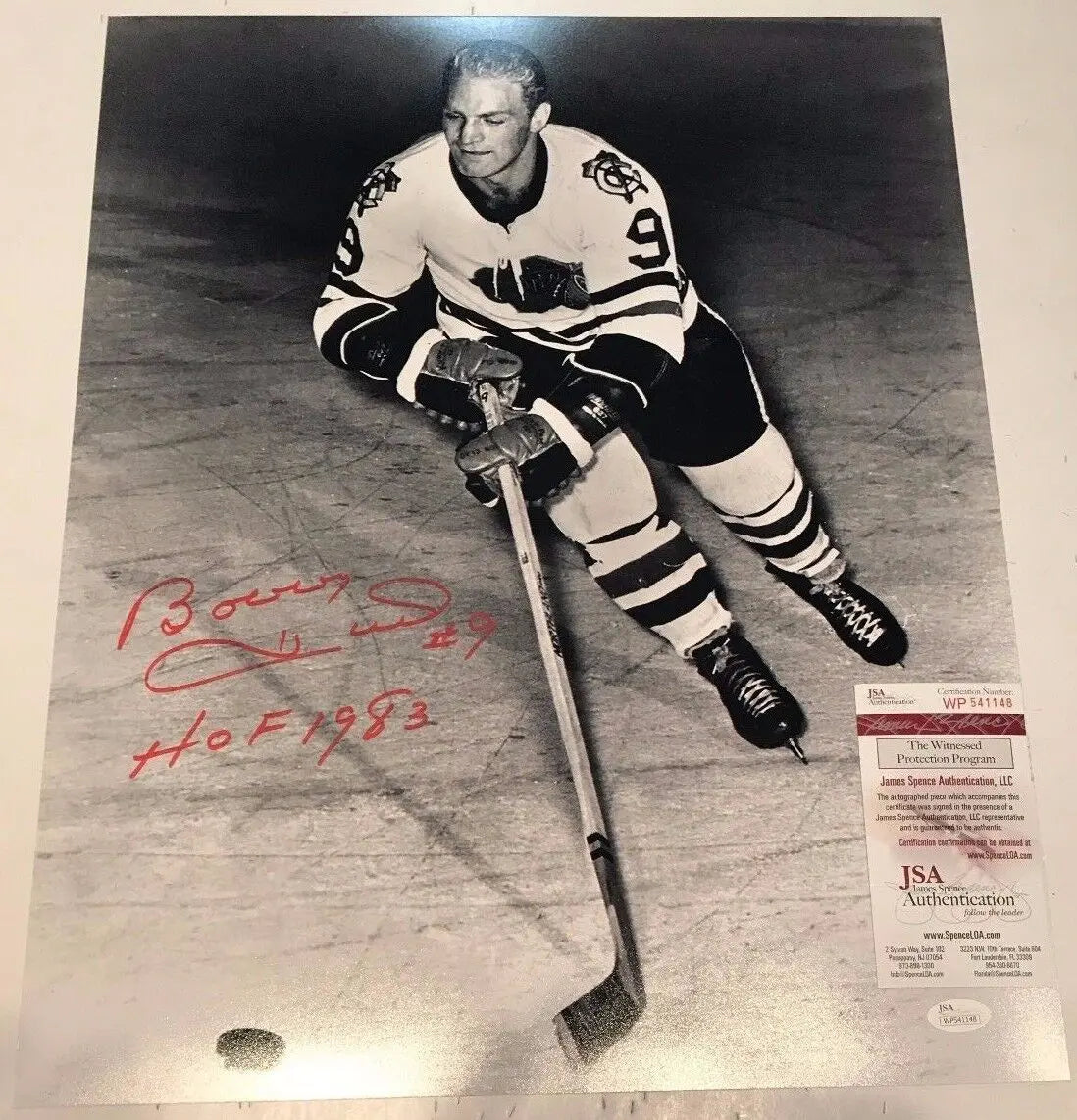 MVP Authentics Bobby Hull Autographed Signed Inscribed Chicago Blackhawks 16X20 Photo Jsa Coa 157.50 sports jersey framing , jersey framing