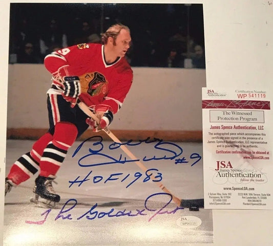 MVP Authentics Bobby Hull Autographed Signed Inscribed Chicago Blackhawks 8X10 Photo Jsa Coa 112.50 sports jersey framing , jersey framing