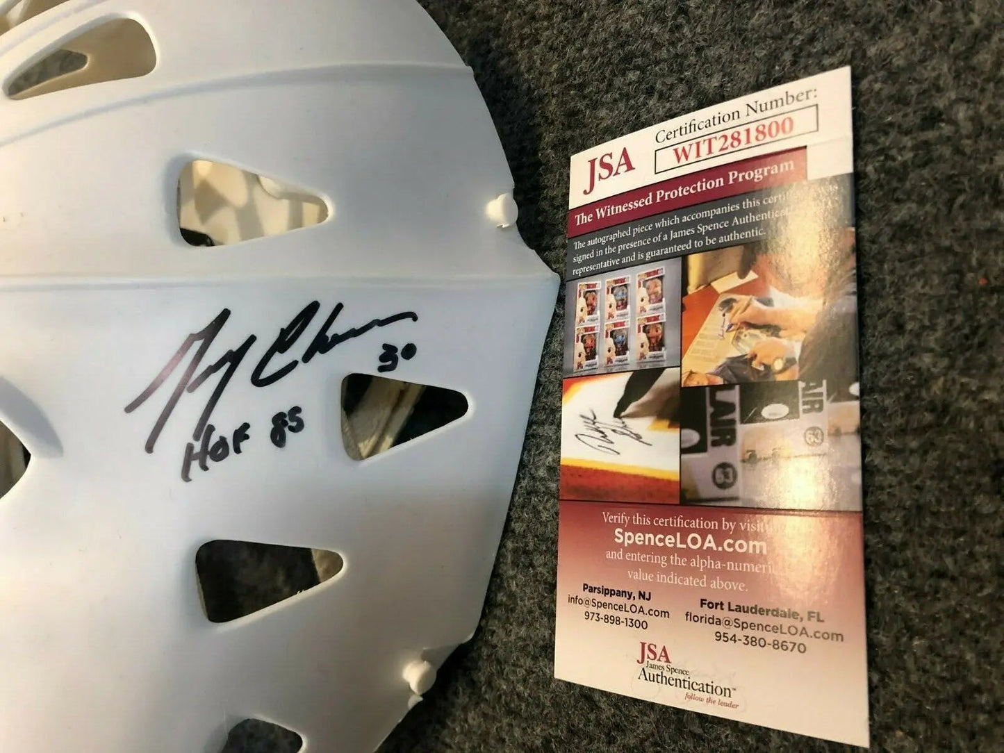 MVP Authentics Boston Bruins Gerry Cheevers Autographed Signed Mask Jsa Coa 89.10 sports jersey framing , jersey framing