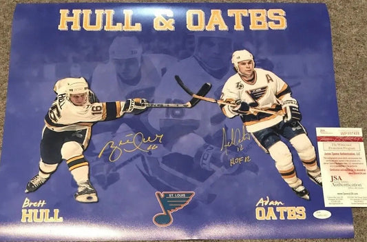 MVP Authentics Brett Hull & Adam Oates Autographed Signed St. Louis Blues 16X20 Photo Jsa Coa 135 sports jersey framing , jersey framing