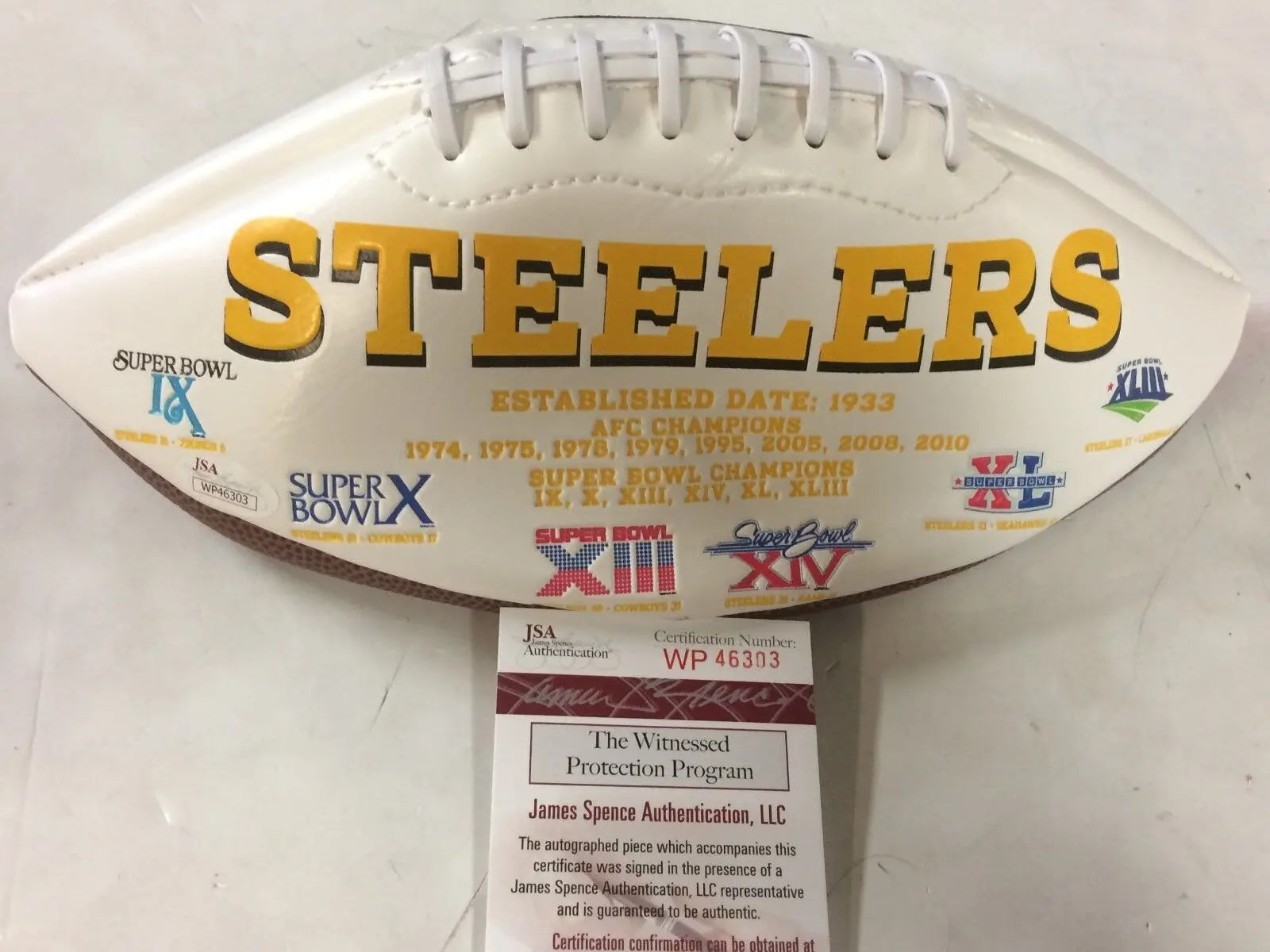 MVP Authentics Brett Keisel Autographed Signed Pittsburgh Steelers Logo Football Jsa Coa 108 sports jersey framing , jersey framing