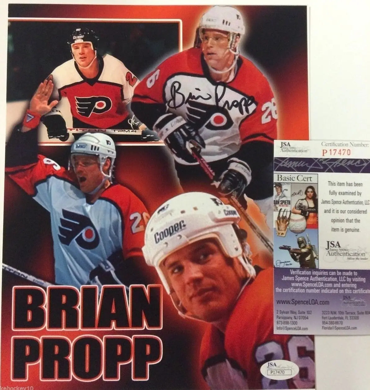 MVP Authentics Brian Propp Autographed Signed Philadelphia Flyers 8X10 Photo Jsa  Coa 36 sports jersey framing , jersey framing