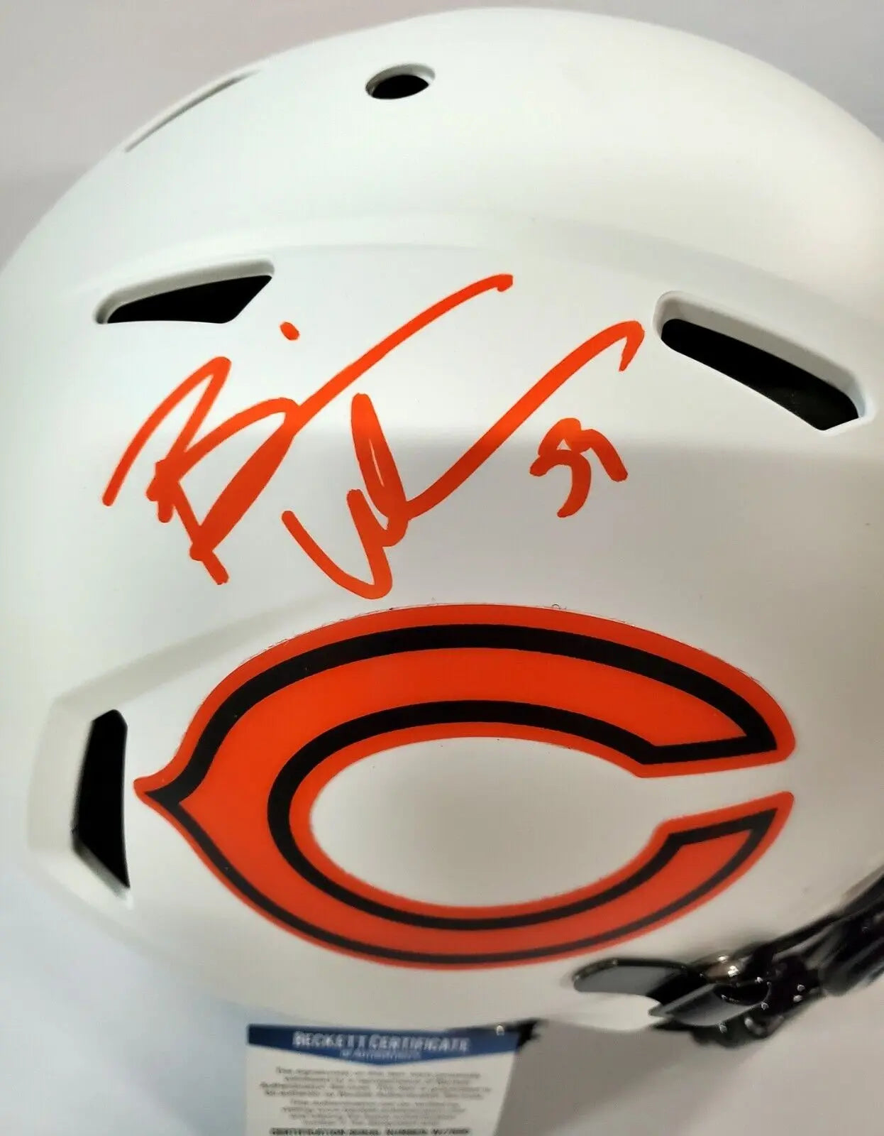 MVP Authentics Brian Urlacher Signed Bears Full Size Authentic Lunar Eclipse Helmet Bas Coa 719.10 sports jersey framing , jersey framing