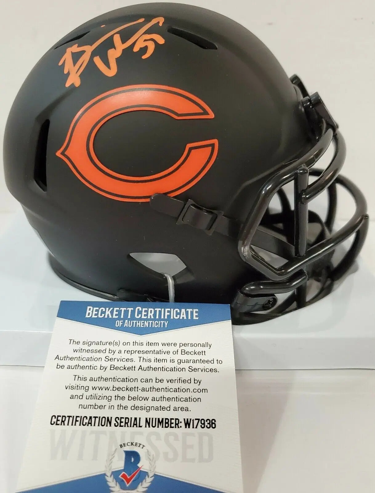 MVP Authentics Brian Urlacher Signed Chicago Bears Eclipse Mini Helmet Beckett Coa 216 sports jersey framing , jersey framing