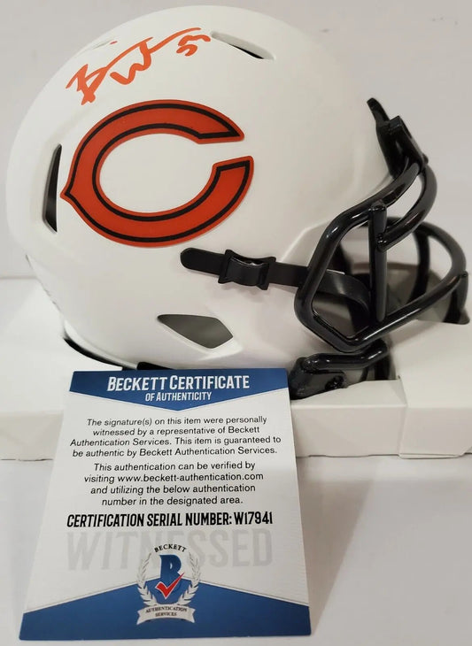 MVP Authentics Brian Urlacher Signed Chicago Bears Lunar Eclipse Mini Helmet Beckett Coa 225 sports jersey framing , jersey framing