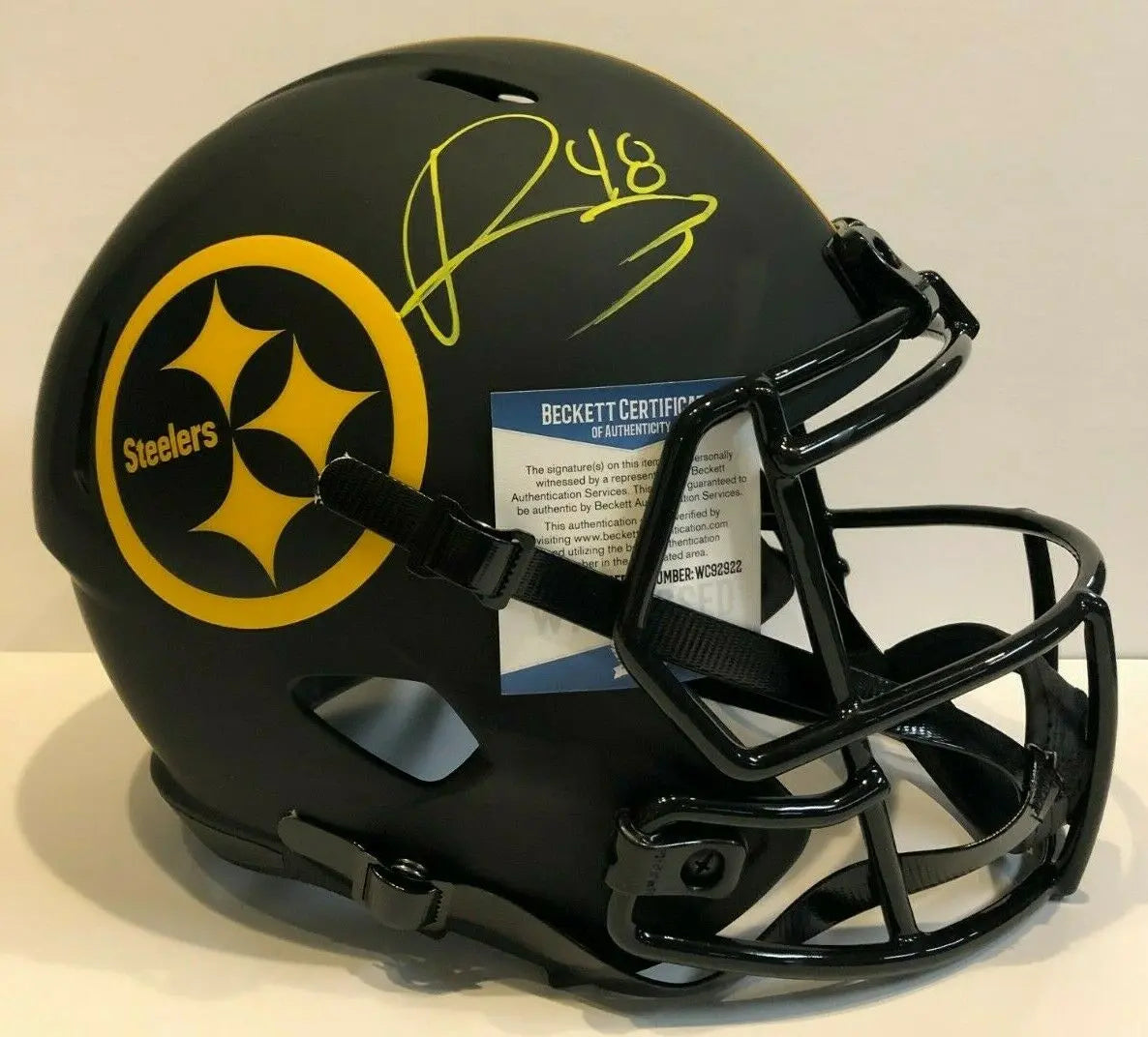 MVP Authentics Bud Dupree Signed Pittsburgh Steelers Full Size Eclipse Rep Helmet Beckett Coa 359.10 sports jersey framing , jersey framing