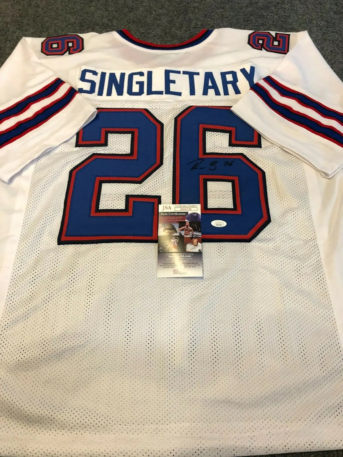 MVP Authentics Buffalo Bills Devin Singletary Autographed Signed Jersey Jsa  Coa 107.10 sports jersey framing , jersey framing