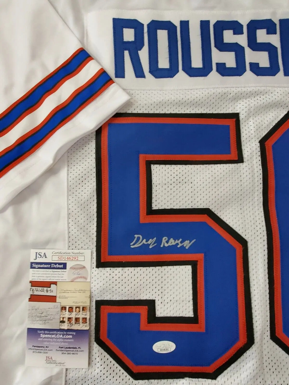 MVP Authentics Buffalo Bills Gregory Rousseau Autographed Signed Jersey Jsa Coa 143.10 sports jersey framing , jersey framing