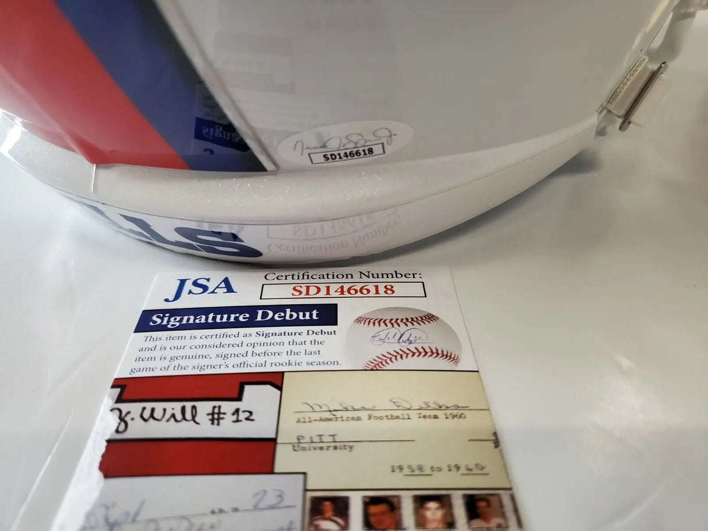 MVP Authentics Buffalo Bills Gregory Rousseau Signed Full Size Speed Replica Helmet Jsa Coa 296.10 sports jersey framing , jersey framing