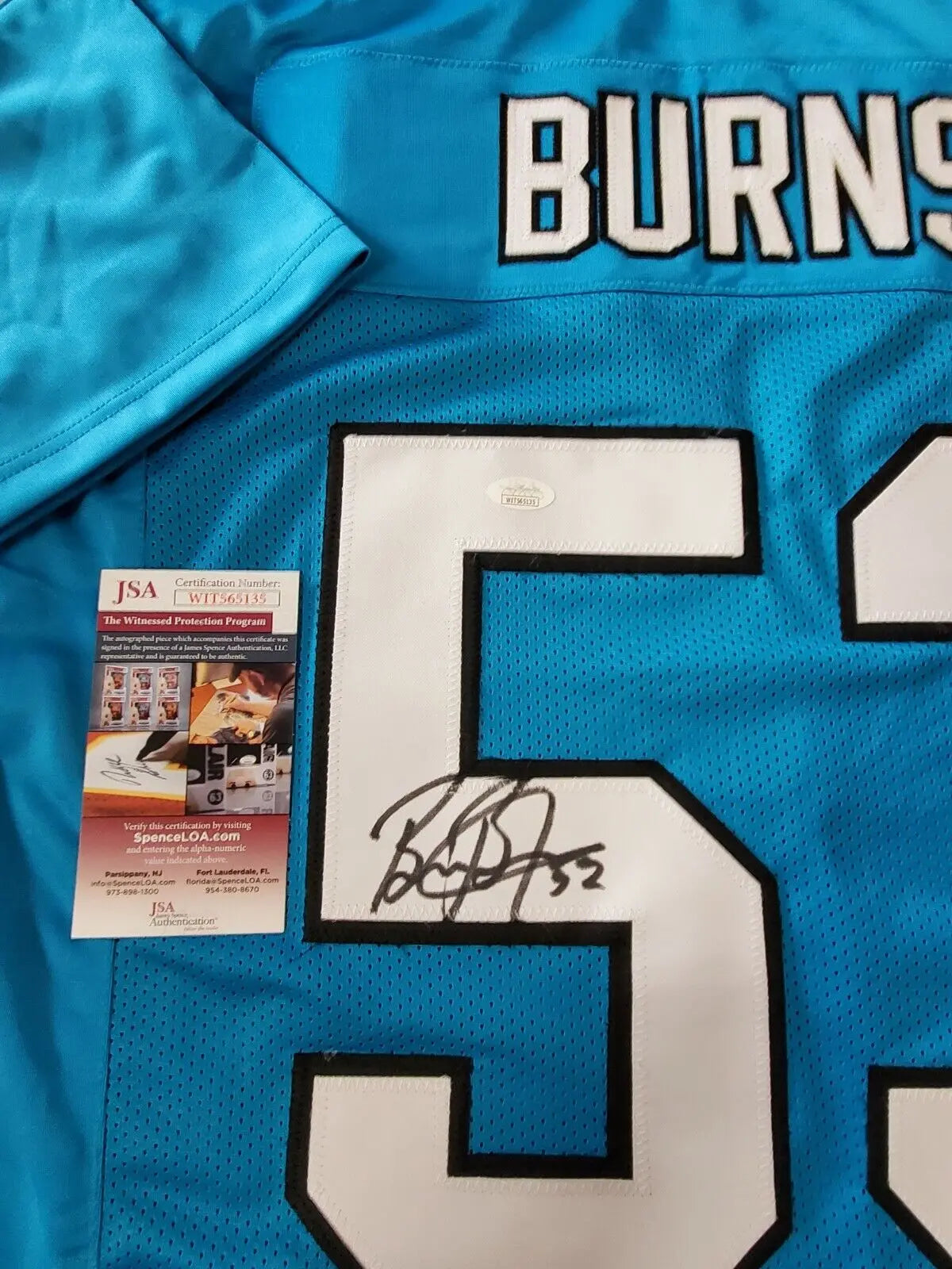 MVP Authentics Carolina Panthers Brian Burns Autographed Signed Jersey Jsa  Coa 143.10 sports jersey framing , jersey framing