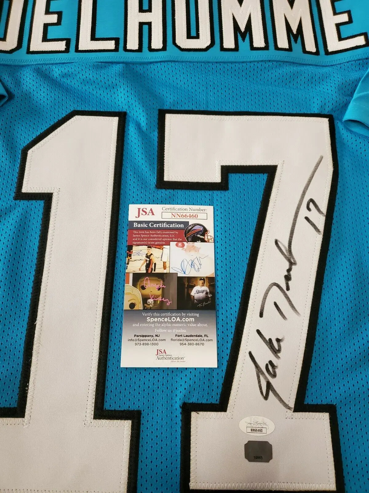 MVP Authentics Carolina Panthers Jake Delhomme Autographed Signed Jersey Jsa  Coa 225 sports jersey framing , jersey framing