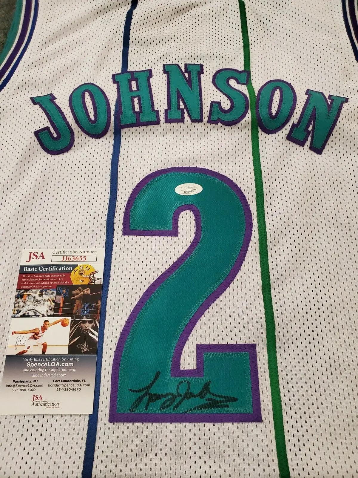 Alonzo Mourning Framed Signed Jersey JSA Autographed Charlotte Hornets