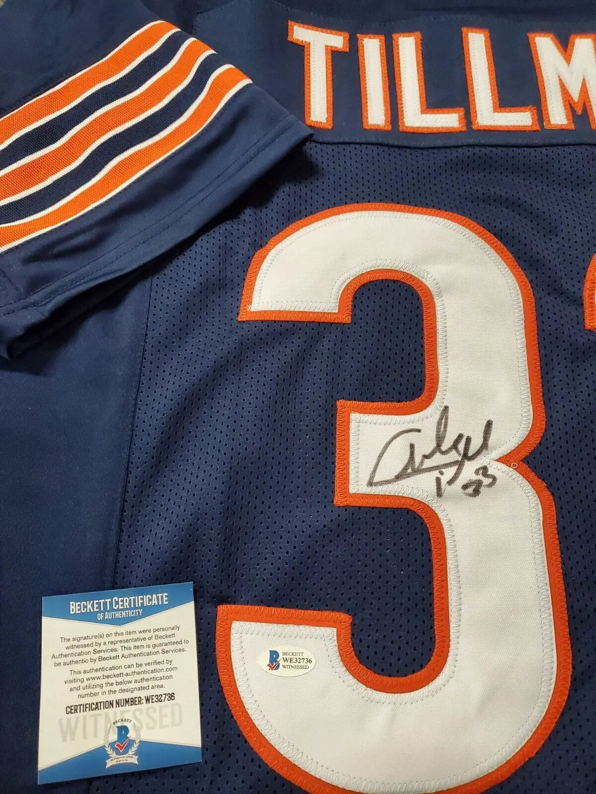 MVP Authentics Chicago Bears Charles Tillman Autographed Signed Jersey Beckett Coa 224.10 sports jersey framing , jersey framing