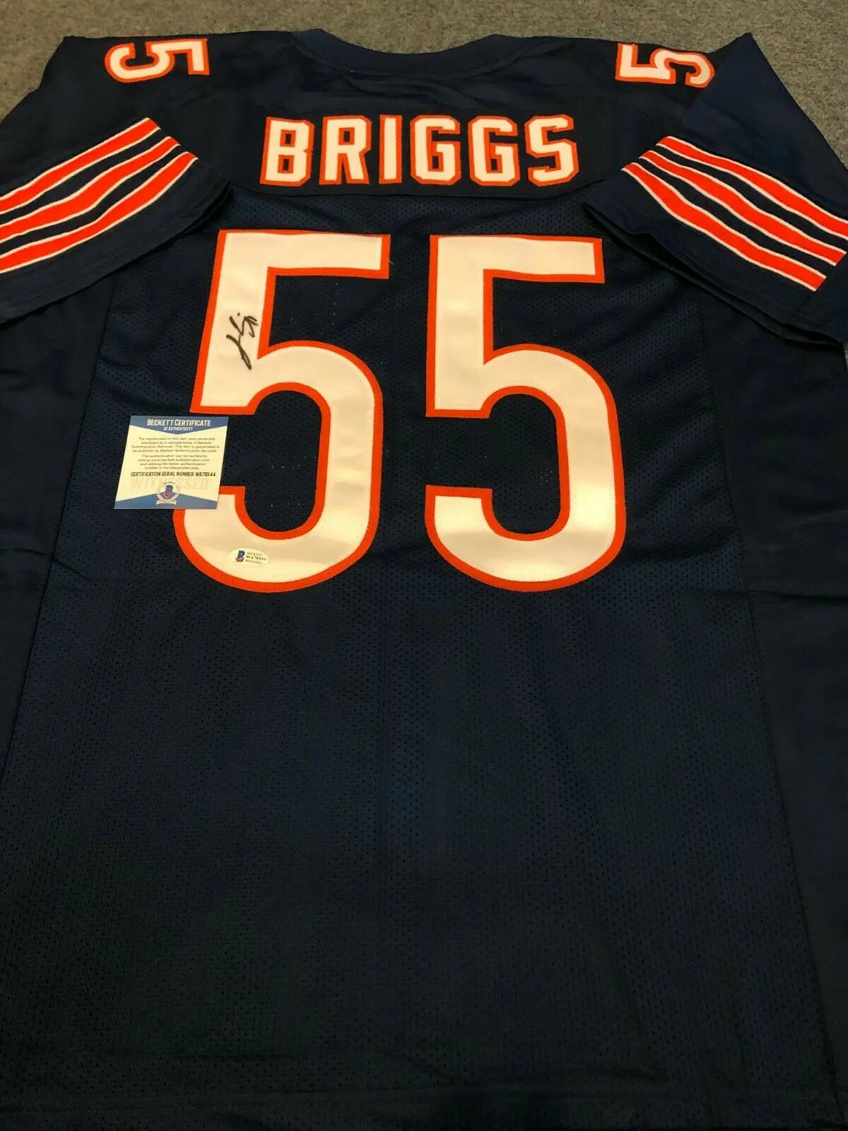 MVP Authentics Chicago Bears Lance Briggs Autographed Signed Jersey Beckett Coa 89.10 sports jersey framing , jersey framing