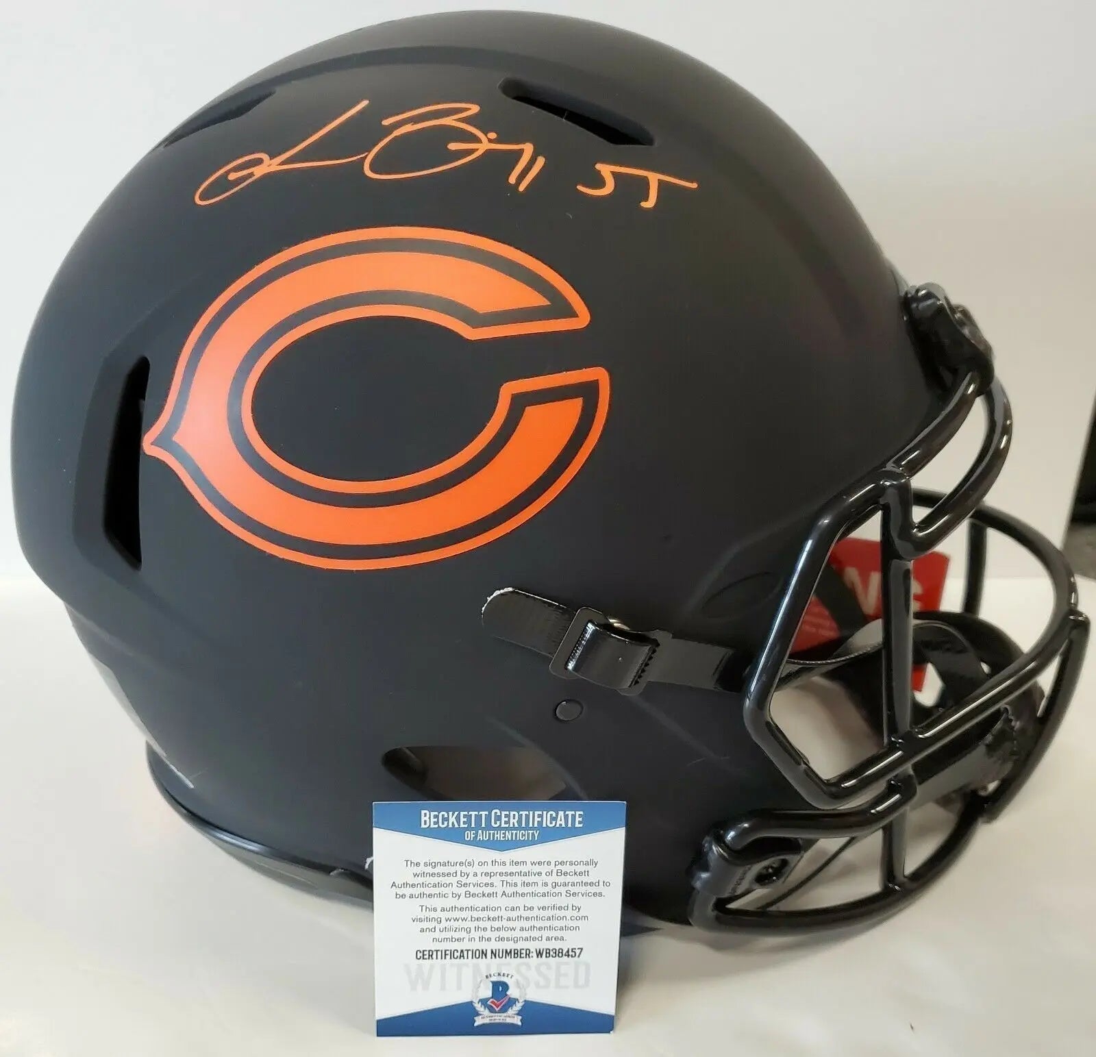 MVP Authentics Chicago Bears Lance Briggs Signed Full Size Authentic Eclipse Helmet Beckett Coa 386.10 sports jersey framing , jersey framing