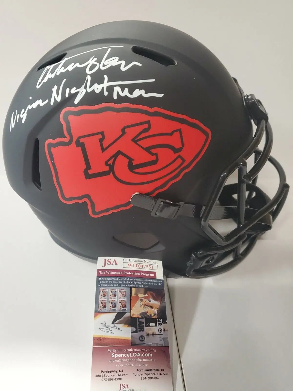 MVP Authentics Christian Okoye Signed Inscr Kc Chiefs Eclipse Replica Full Size Helmet Jsa Coa 269.10 sports jersey framing , jersey framing