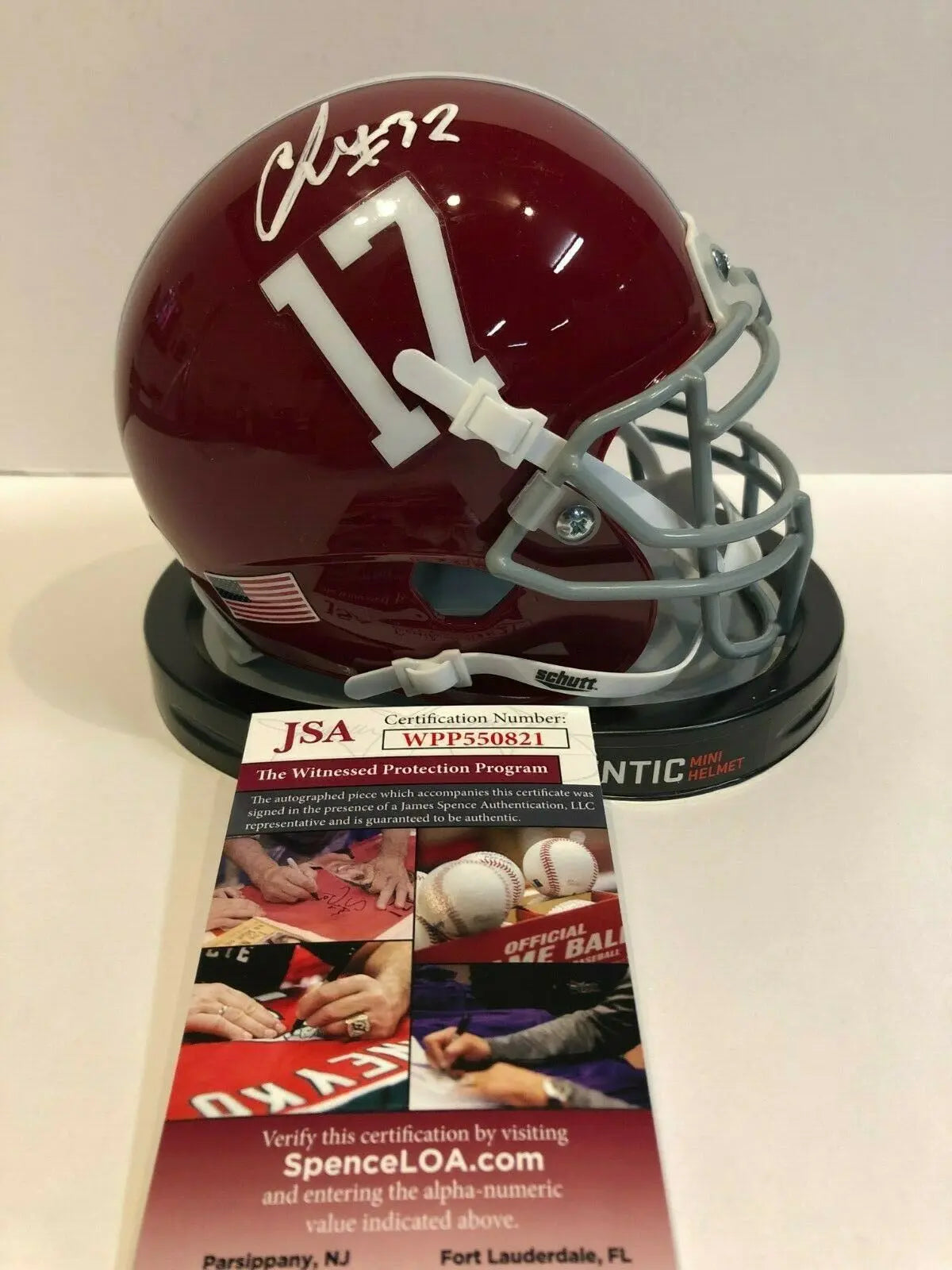 MVP Authentics Cj Mosley Autographed Signed Alabama Crimson Tide Mini Helmet Jsa Coa 98.10 sports jersey framing , jersey framing