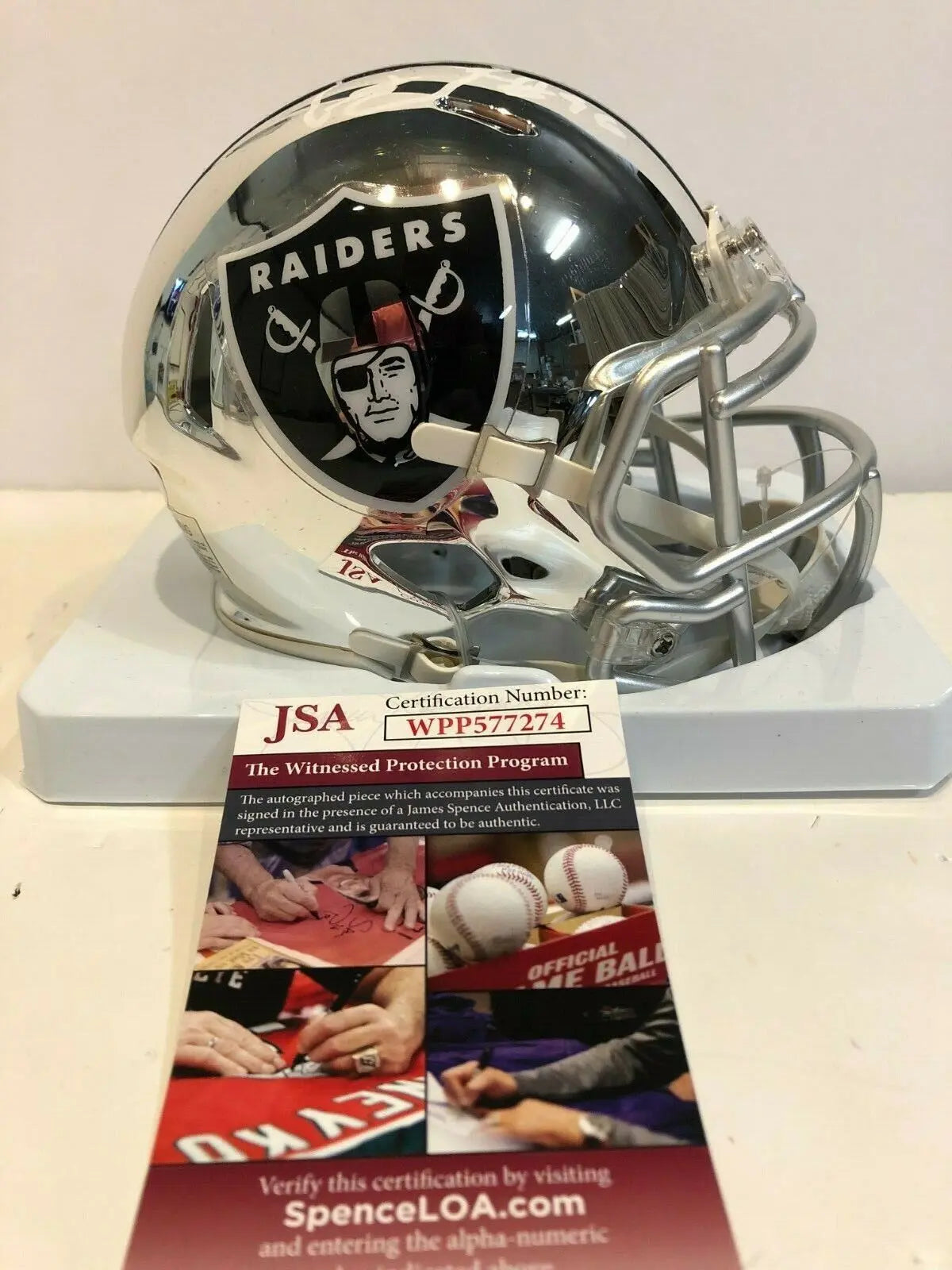 MVP Authentics Clelin Ferrell Autographed Signed Oakland Raiders Chrome Mini Helmet Jsa Coa 134.10 sports jersey framing , jersey framing