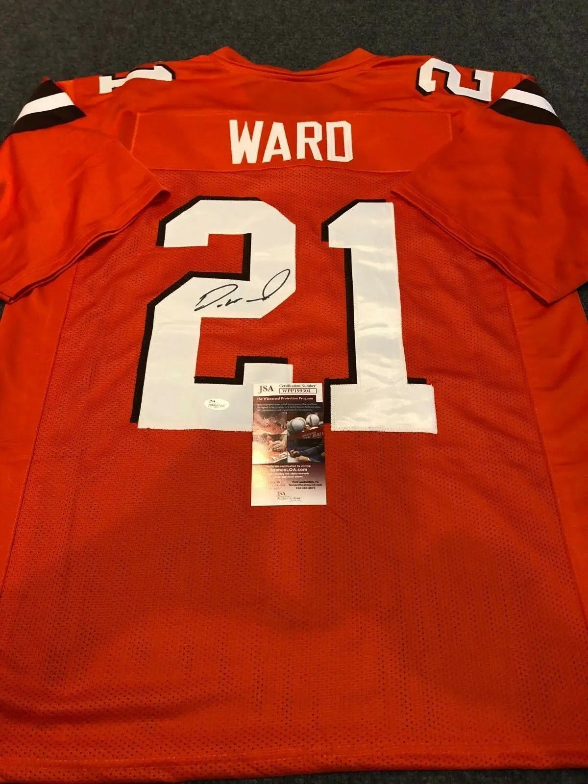 MVP Authentics Cleveland Browns Denzel Ward Autographed Signed Jersey Jsa Coa 126 sports jersey framing , jersey framing