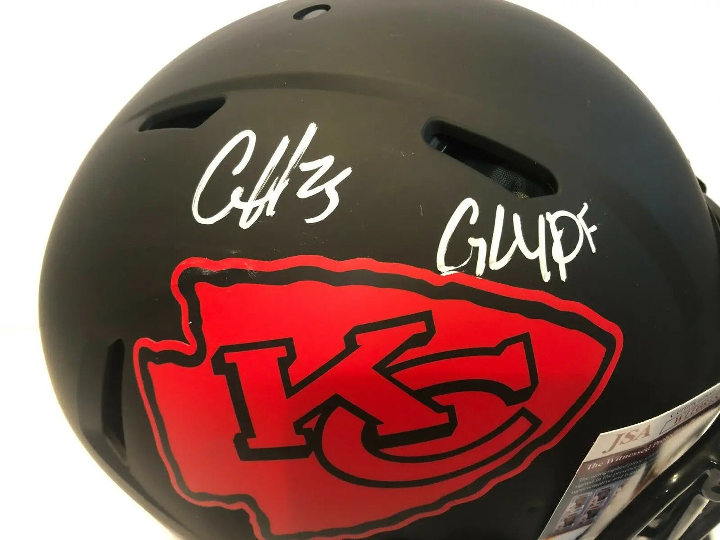MVP Authentics Clyde Edwards-Helaire Signed K.C. Chiefs Eclipse Authen Full Size Helmet Jsa Coa 584.10 sports jersey framing , jersey framing