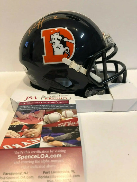 MVP Authentics Daesean Hamilton Autographed Signed Denver Broncos Mini Helmet Jsa Coa 80.10 sports jersey framing , jersey framing
