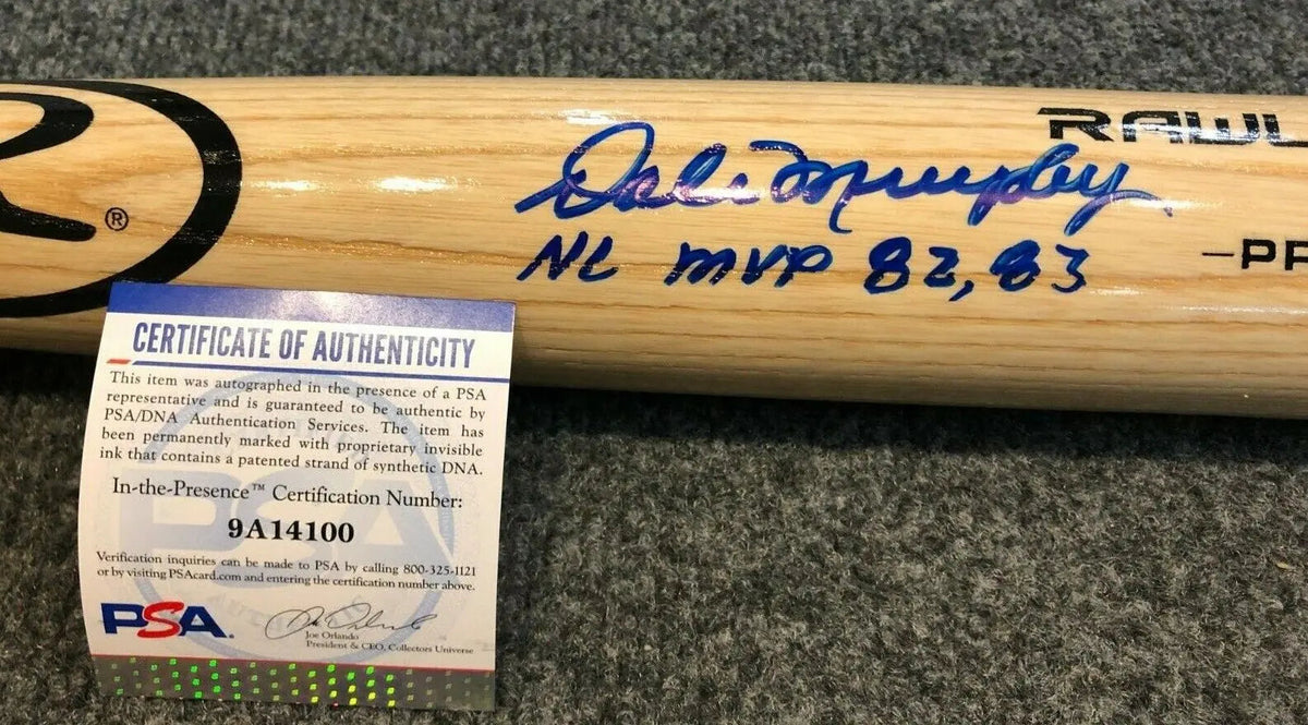 MVP Authentics Dale Murphy Autographed Signed Inscribed Rawlings Pro Bat Psa Coa 143.10 sports jersey framing , jersey framing