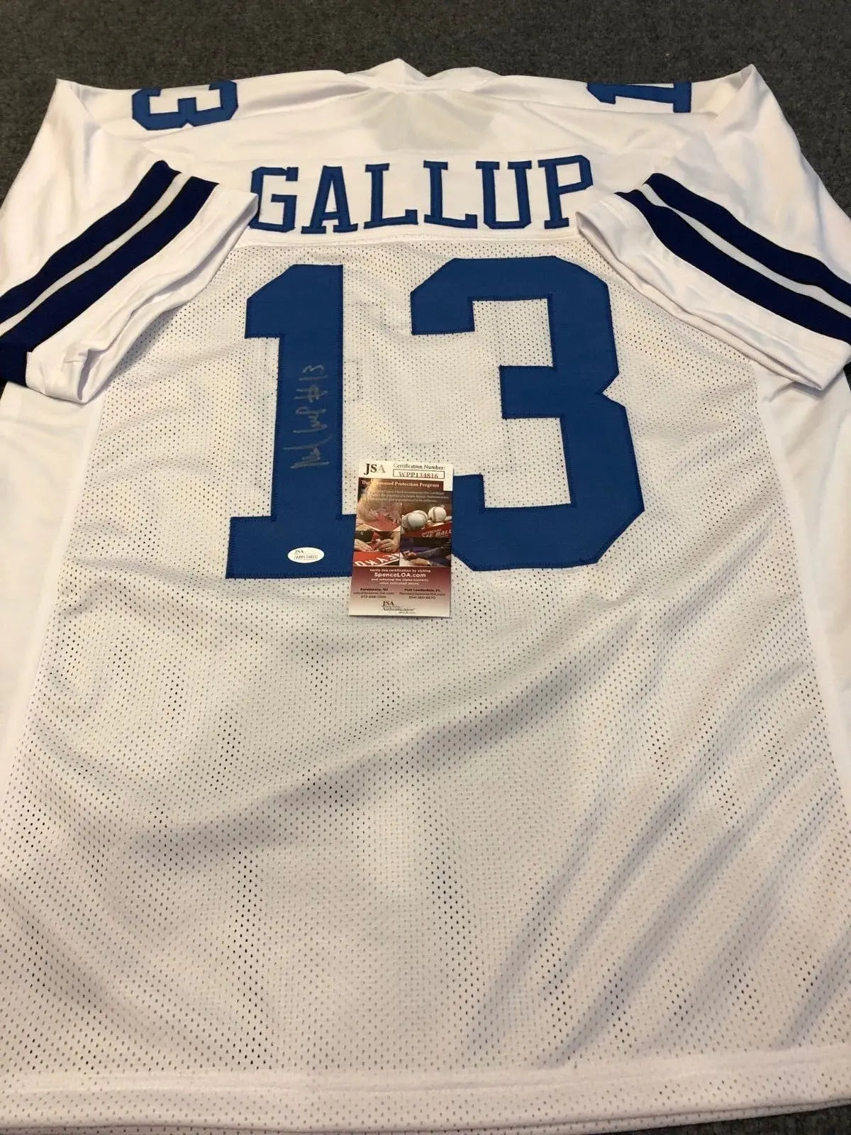 MVP Authentics Dallas Cowboys Michael Gallup Autographed Signed Jersey Jsa  Coa 135 sports jersey framing , jersey framing