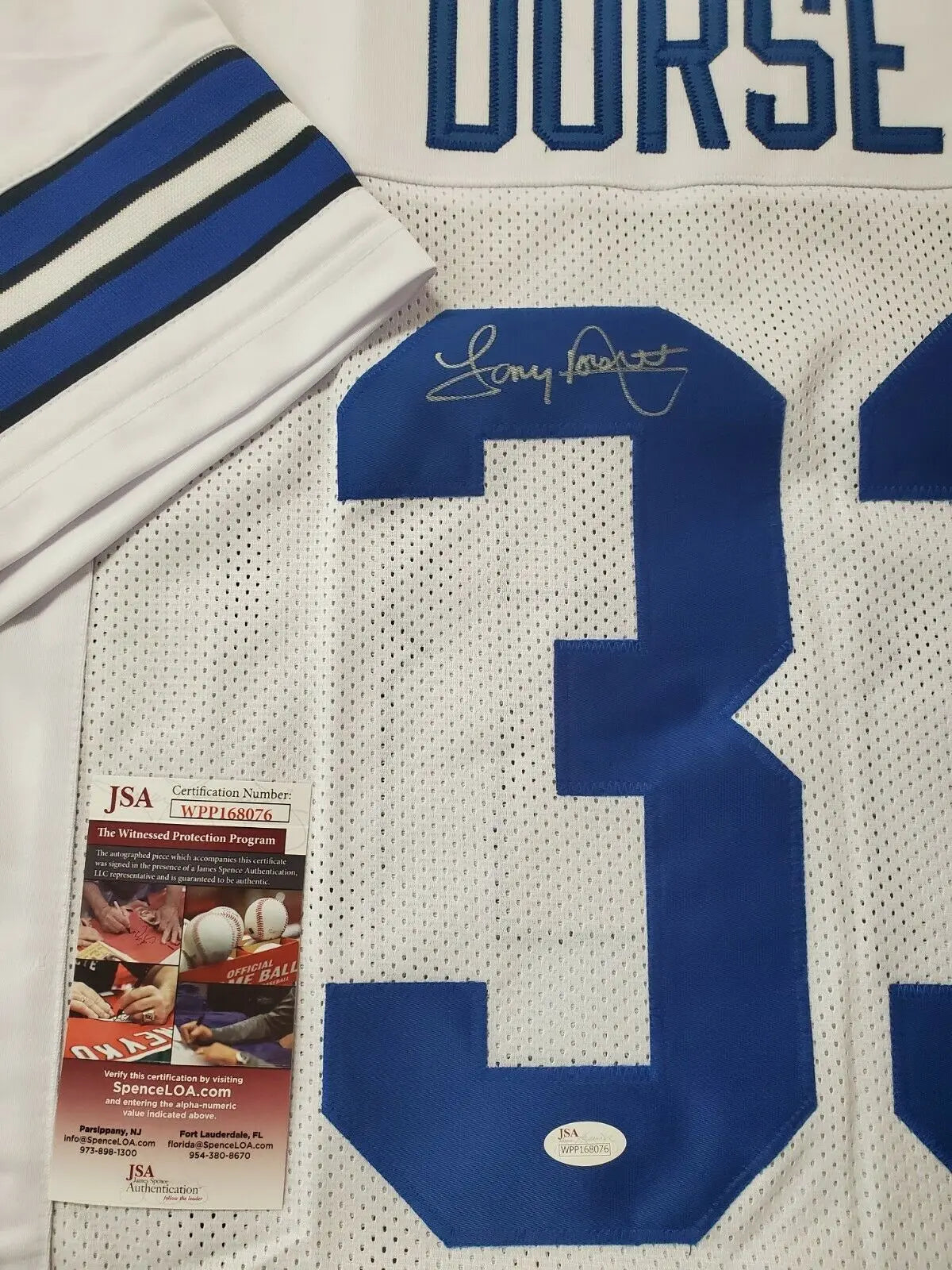 MVP Authentics Dallas Cowboys Tony Dorsett Autographed Signed Jersey Jsa Coa 161.10 sports jersey framing , jersey framing