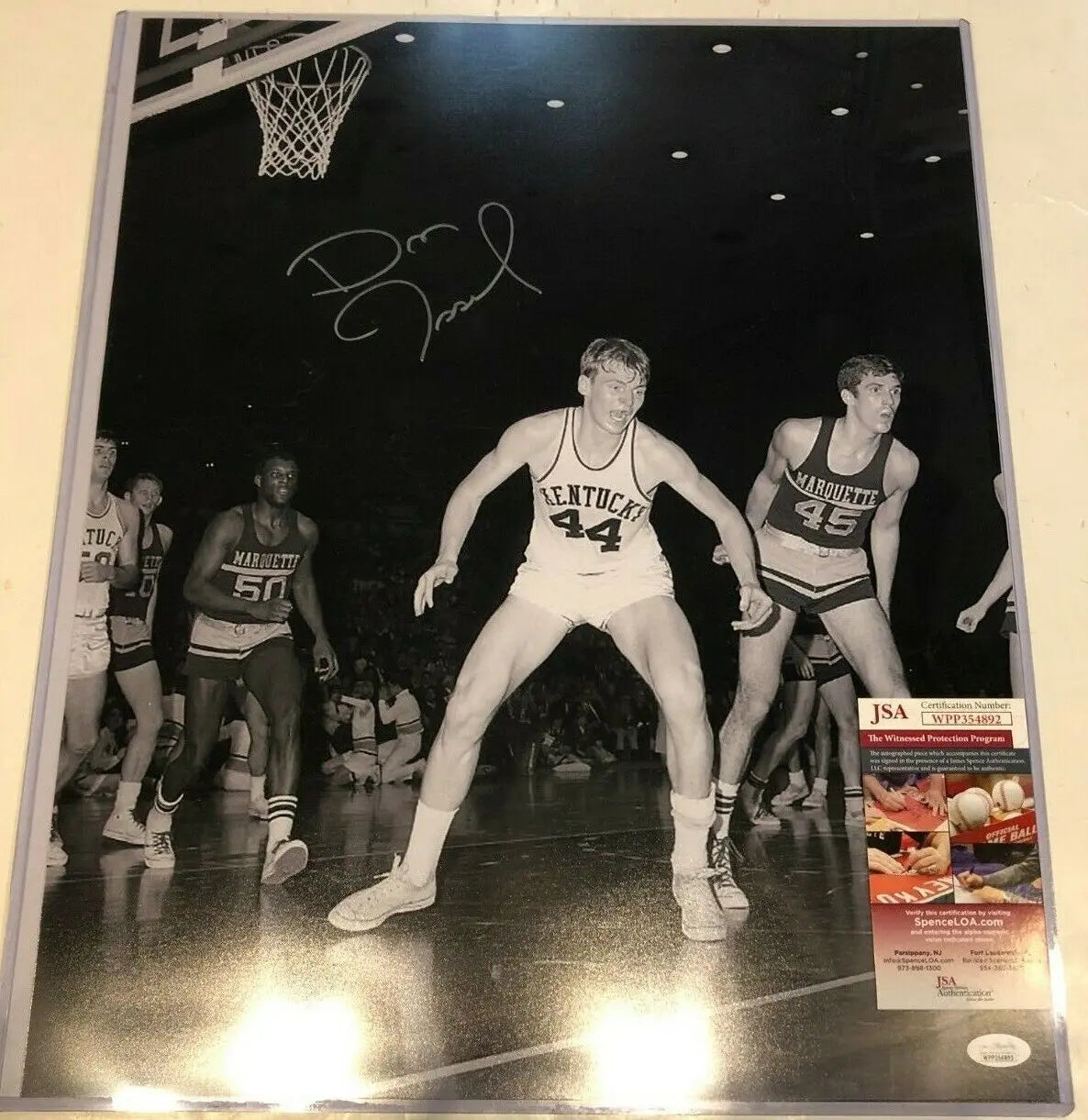 MVP Authentics Dan Issel Autographed Signed Kentucky Wildcats 16X20 Photo Jsa  Coa 81 sports jersey framing , jersey framing