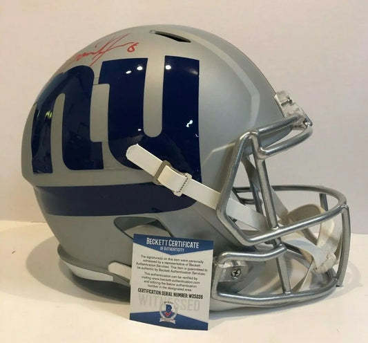 MVP Authentics Daniel Jones Signed Ny Giants Full Size Speed Amp Replica Helmet Beckett Coa 449.10 sports jersey framing , jersey framing