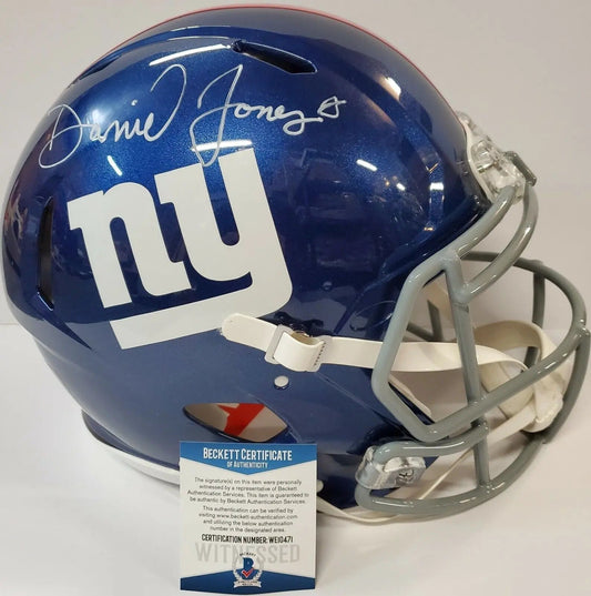 MVP Authentics Daniel Jones Signed Ny Giants Full Size Speed Authentic Helmet Beckett Coa 449.10 sports jersey framing , jersey framing