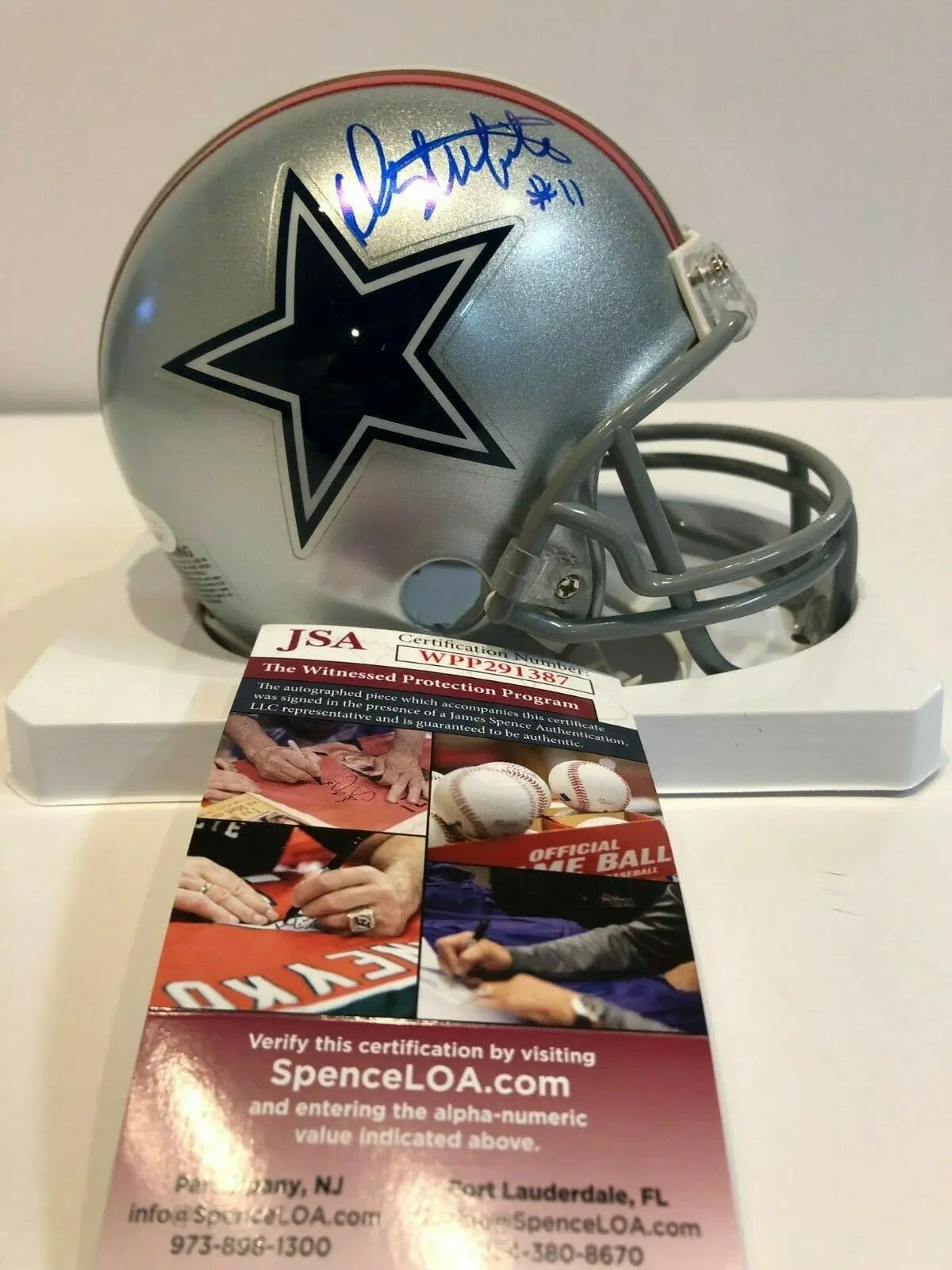 MVP Authentics Danny White Autograph Signed Dallas Cowboys Mini Helmet Jsa Coa 90 sports jersey framing , jersey framing