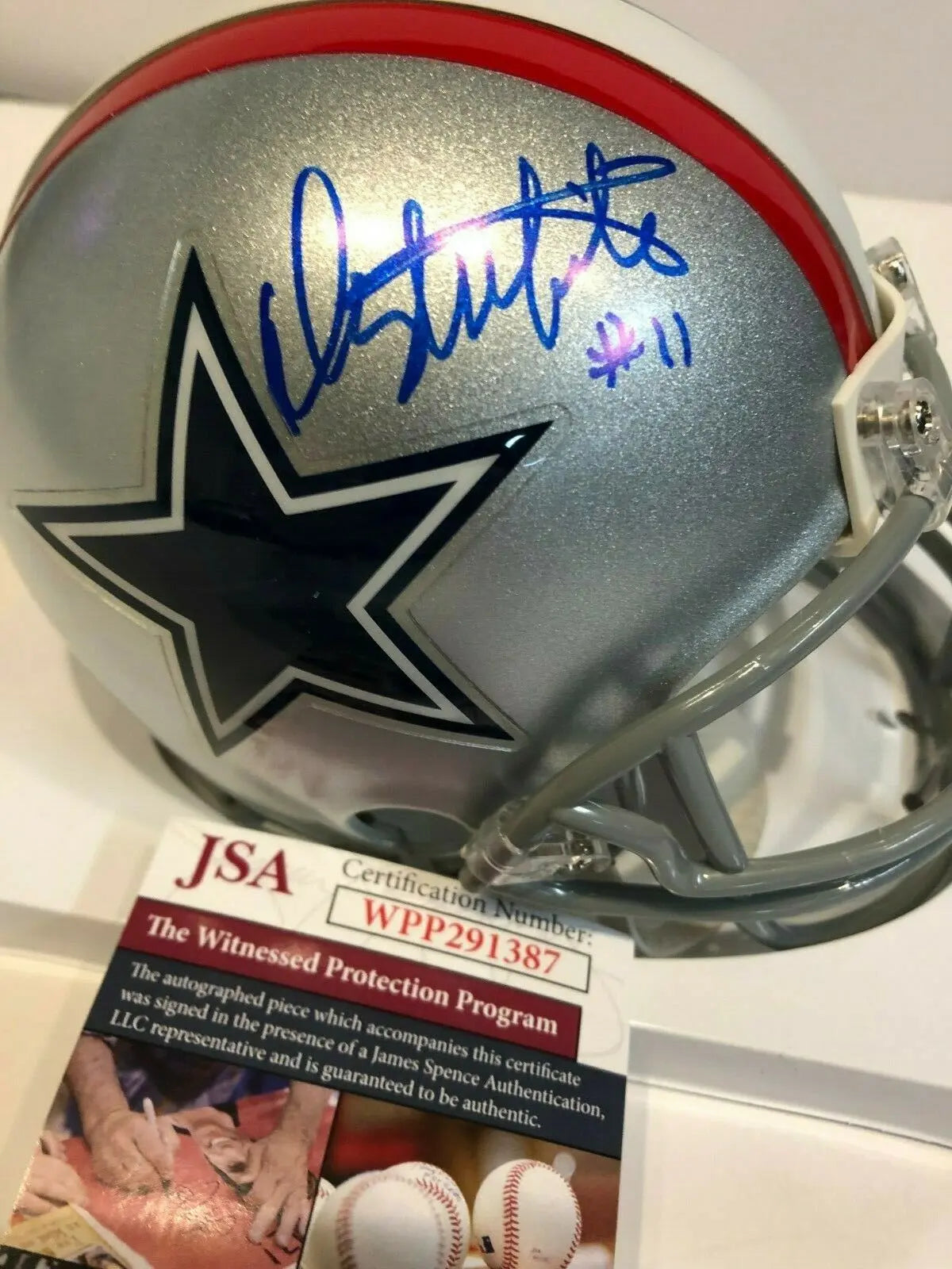 MVP Authentics Danny White Autograph Signed Dallas Cowboys Mini Helmet Jsa Coa 90 sports jersey framing , jersey framing