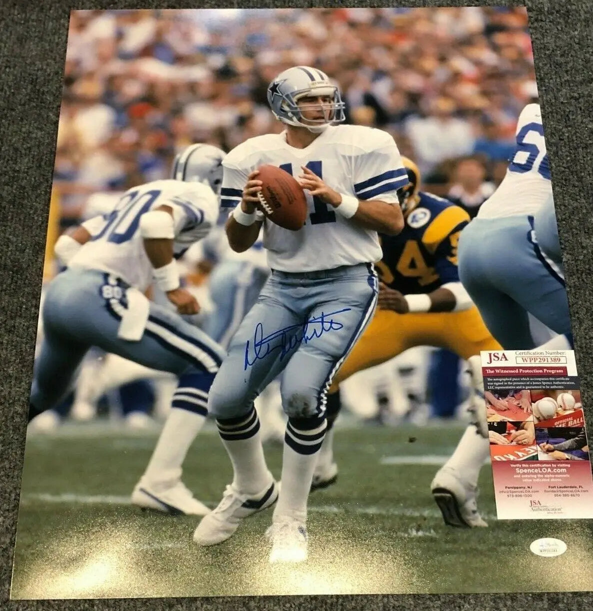 MVP Authentics Danny White Autographed Signed Dallas Cowboys 16X20 Photo Jsa  Coa 80.10 sports jersey framing , jersey framing