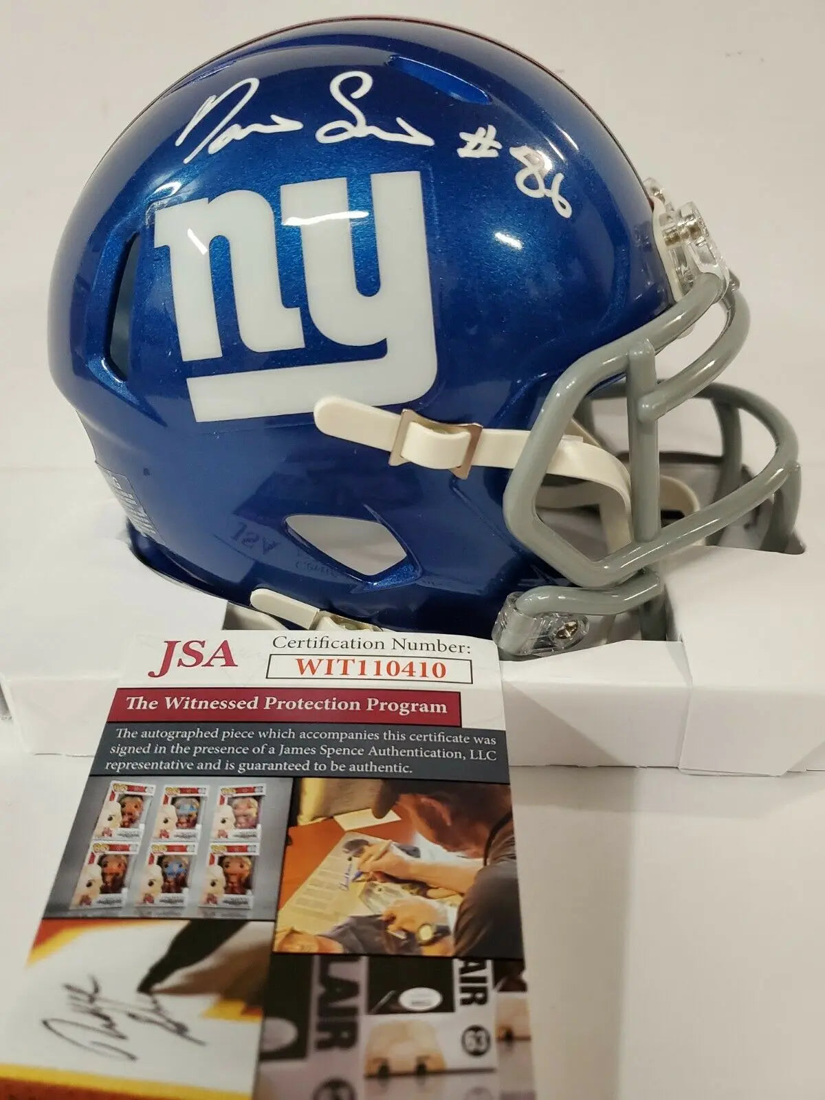 MVP Authentics Darius Slayton Autographed Signed N.Y. Giants Speed Mini Helmet Jsa Coa 89.10 sports jersey framing , jersey framing