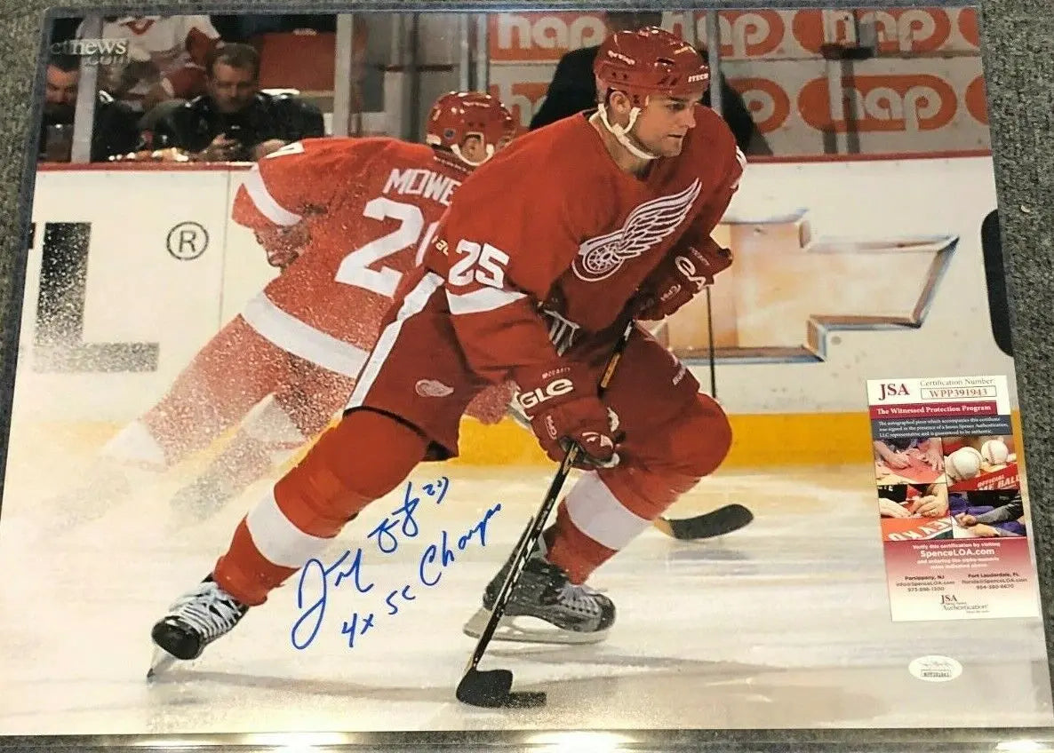 MVP Authentics Darren Mccarty Autographed Signed Inscribe Detroit Red Wings 16X20 Photo Jsa Coa 71.10 sports jersey framing , jersey framing