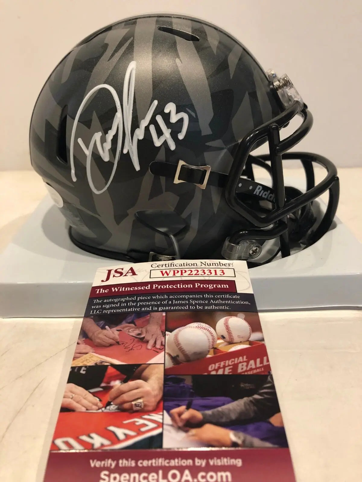 MVP Authentics Darron Lee Autographed Signed Ohio State Buckeyes Camo Mini Helmet Jsa Coa 117 sports jersey framing , jersey framing