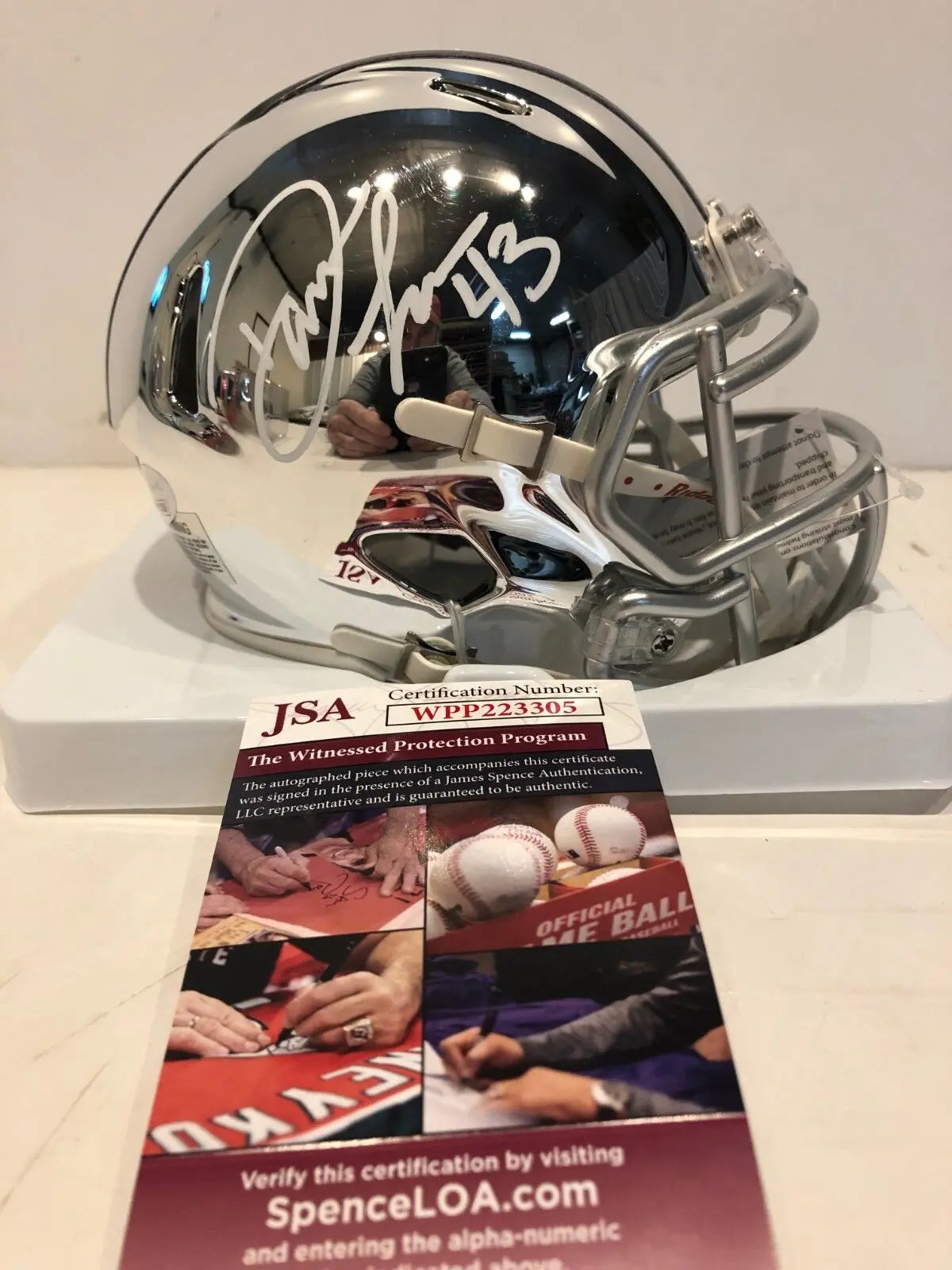 MVP Authentics Darron Lee Autographed Signed Ohio State Buckeyes Chrome Mini Helmet Jsa Coa 117 sports jersey framing , jersey framing