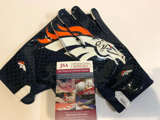MVP Authentics Denver Broncos Daesean Hamilton Autographed Signed Nike Gloves Jsa Coa 107.10 sports jersey framing , jersey framing