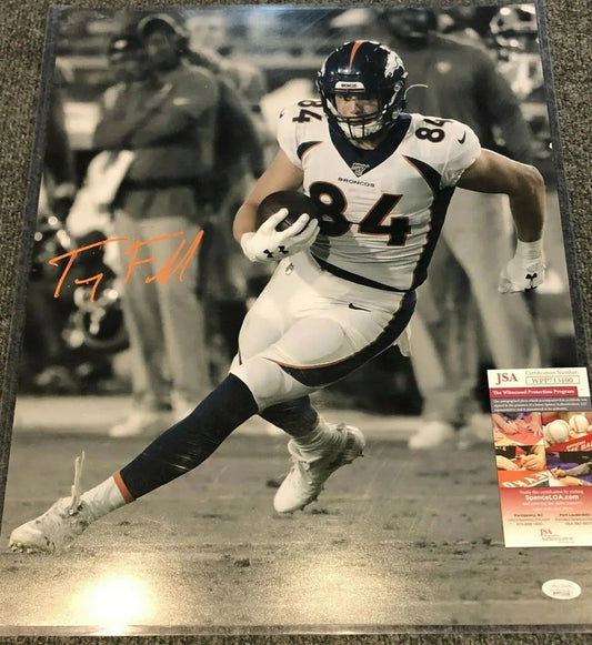 MVP Authentics Denver Broncos Troy Fumagalli Autographed Signed 16X20 Photo Jsa  Coa 44.10 sports jersey framing , jersey framing