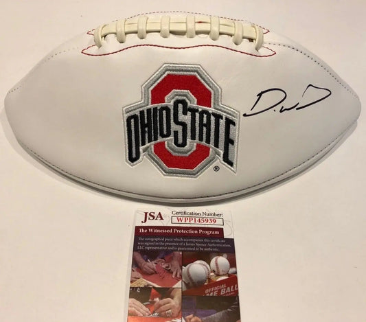 MVP Authentics Denzel Ward Autographed Signed Ohio State Buckeyes Logo Football Jsa Coa 108 sports jersey framing , jersey framing