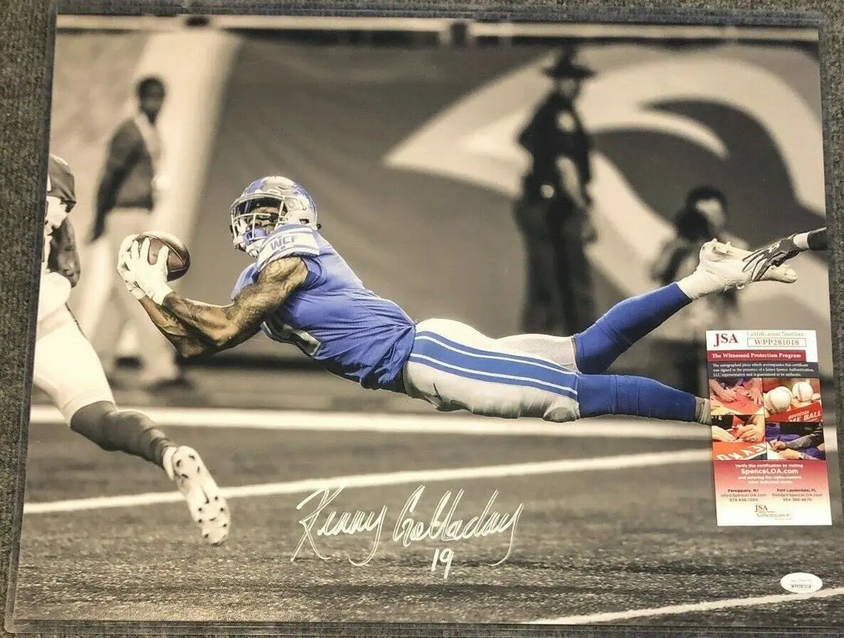 MVP Authentics Detroit Lions Kenny Golladay Autographed Signed 16X20 Photo Jsa  Coa 89.10 sports jersey framing , jersey framing