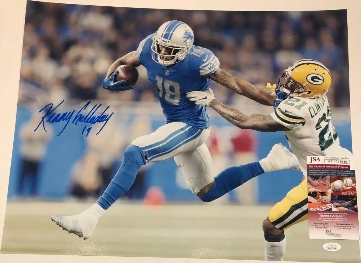 MVP Authentics Detroit Lions Kenny Golladay Autographed Signed 16X20 Photo Jsa  Coa 90 sports jersey framing , jersey framing