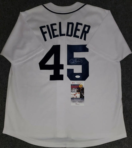 MVP Authentics Detroit Tigers Cecil Fielder Autographed Signed Jersey Jsa Coa 107.10 sports jersey framing , jersey framing