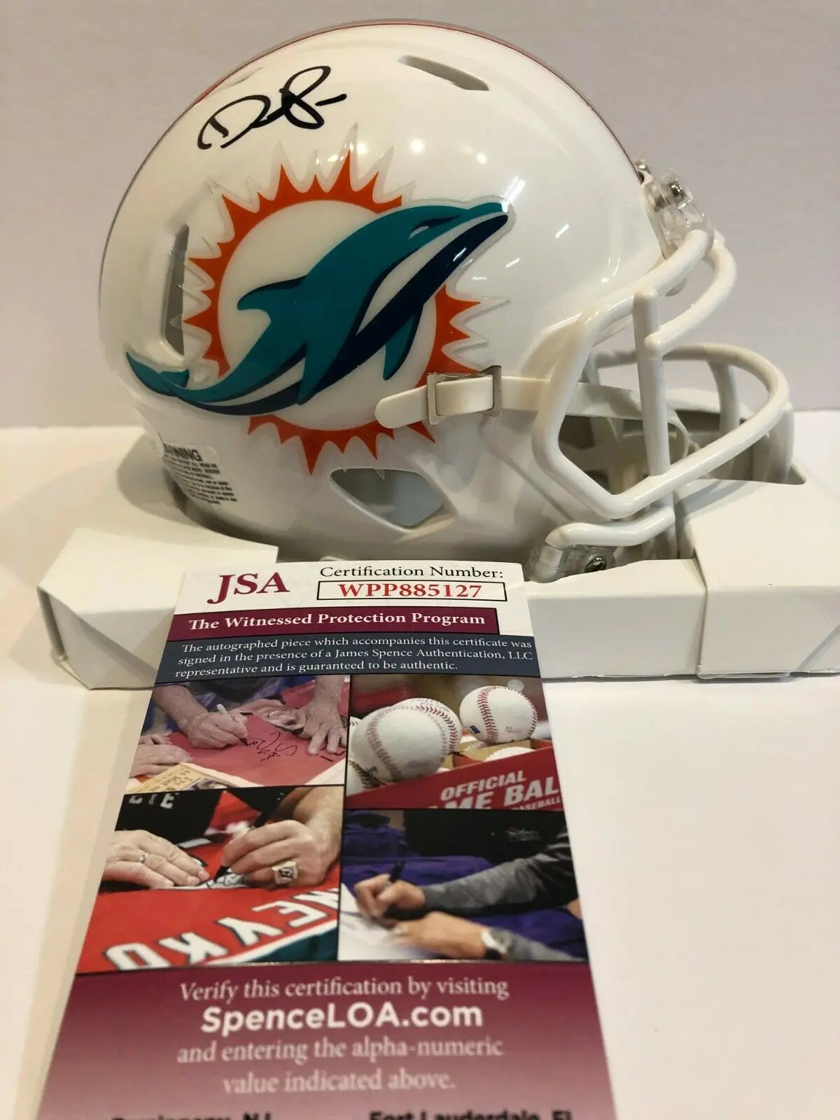 MVP Authentics Devante Parker Autographed Signed Miami Dolphins Speed Mini Helmet Jsa Coa 107.10 sports jersey framing , jersey framing